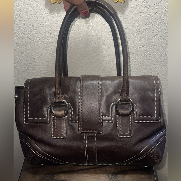 Coach SoHo Vintage Brown Leather Satchel Shoulder Bag - Picture 3 of 5
